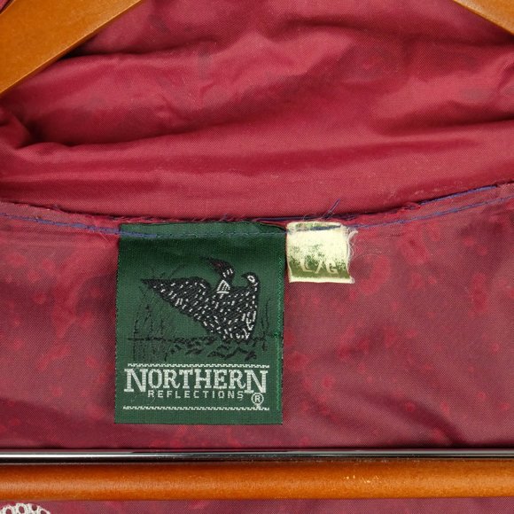 Vintage Mens Rain Coat Large Purple Nylon Waterproof Northern Reflections 80s - Picture 10 of 14